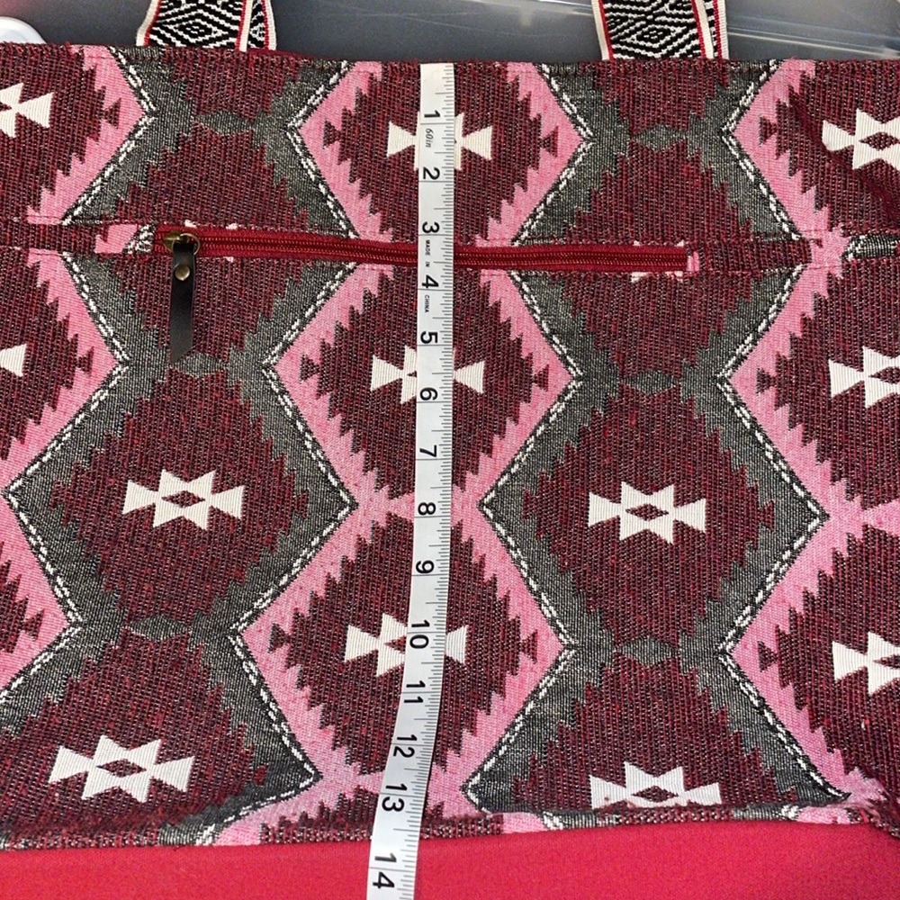 Steven by Steve Madden Aztec beaded large tote with tassel fringe charm - Picture 10 of 14